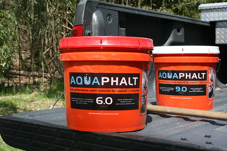 Aquaphalt in buckets